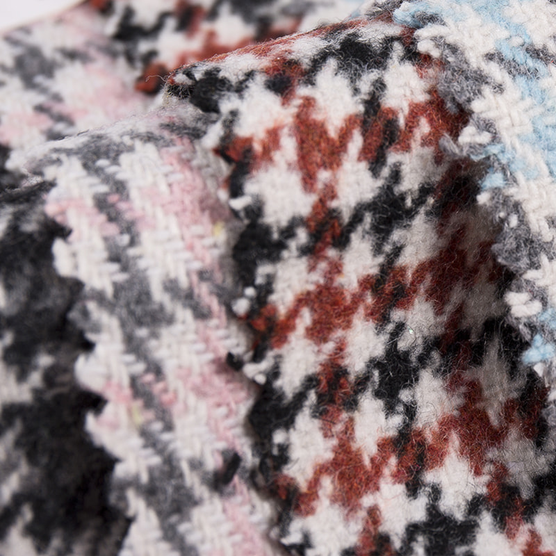 Houndstooth Check kockás többszínű szőtt szövet ruházathoz 1702/1822/2052