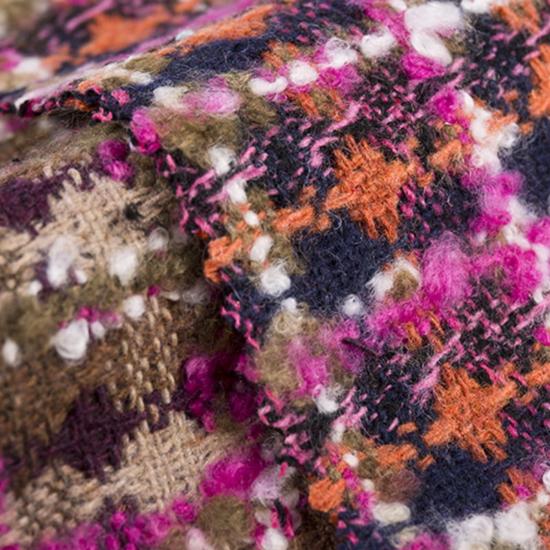 Boho Houndstooth Brush szőtt gyapjú tweed szövet 2071