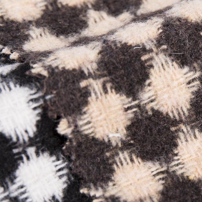 Brush Diamond Black Brown Jacquard Tweed Fabric 2383
