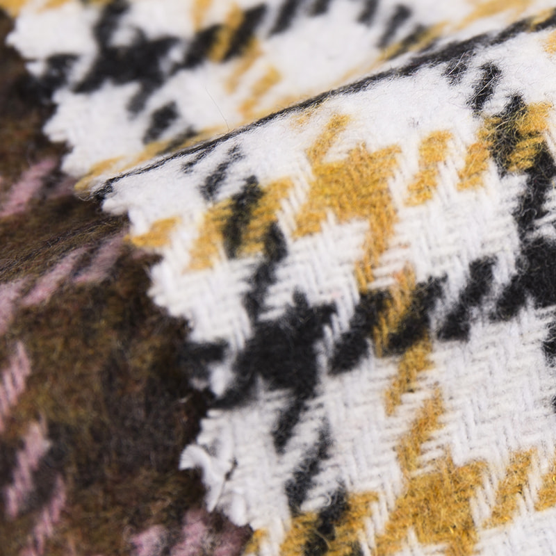 Tartan Plaid Twill kémiai rostos tweed szövet 2435