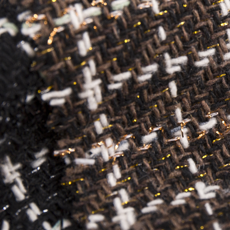 Vichy Chemical Fiber Gold/Sliver Metallic Tweed szövetek ruházathoz 2579