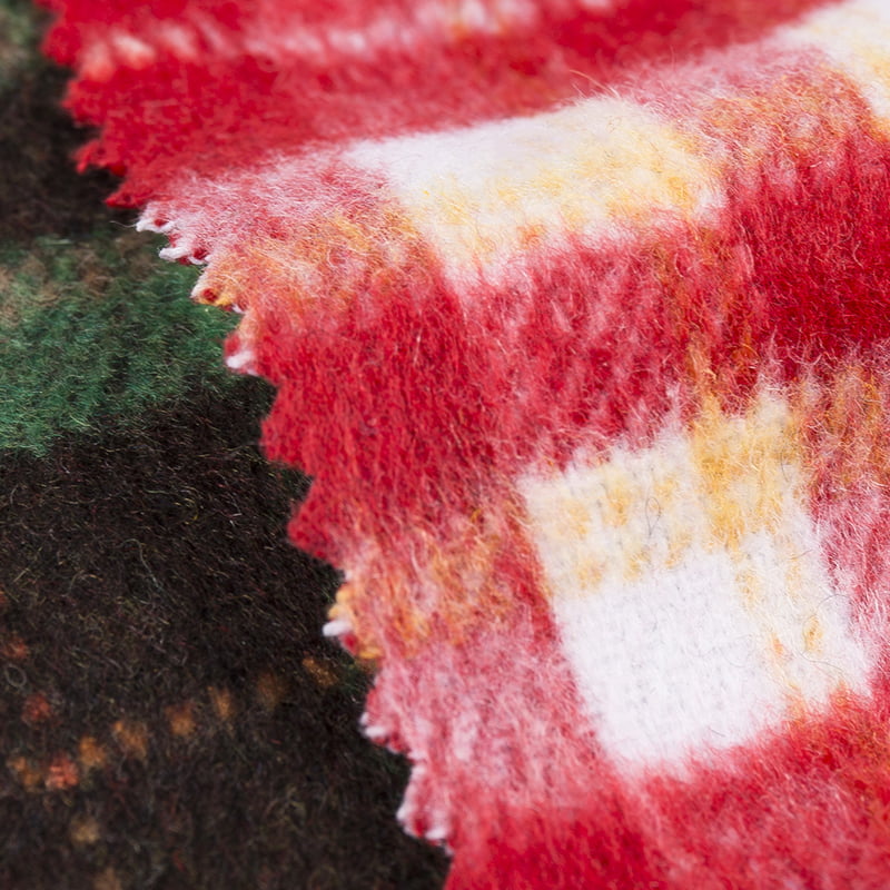 Zöld Piros Fekete Kockás vegyiszálas szövet ingekhez 3430