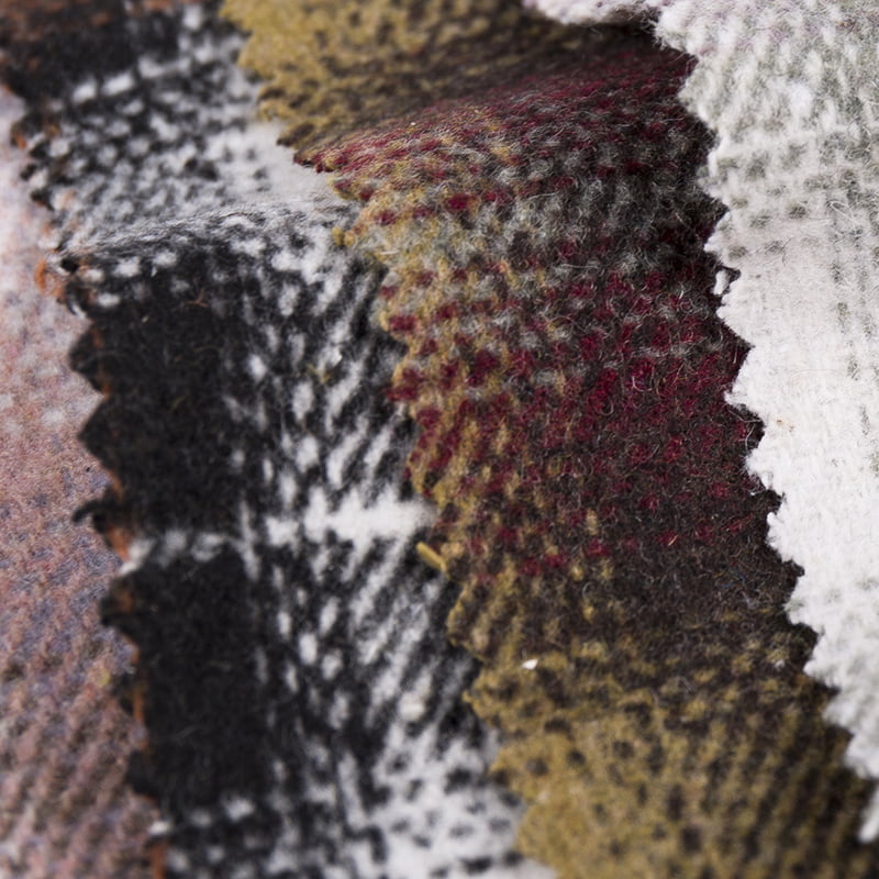 Grafikus színes kockás csekk Tweed szövet 3506