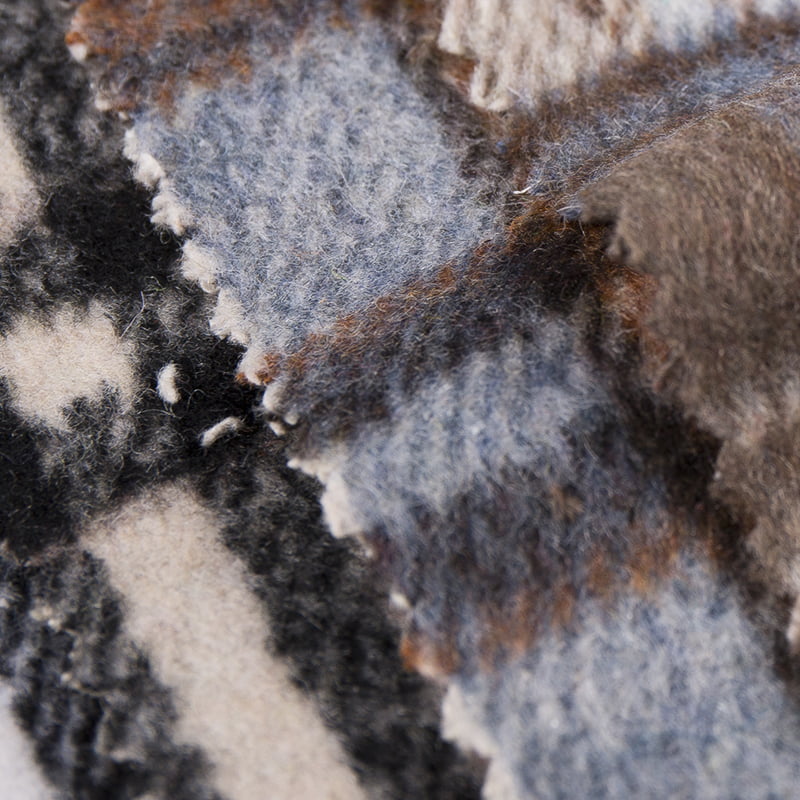 Gyapjú díszes fonalból készült ecsetkockás tweed szövet 3507