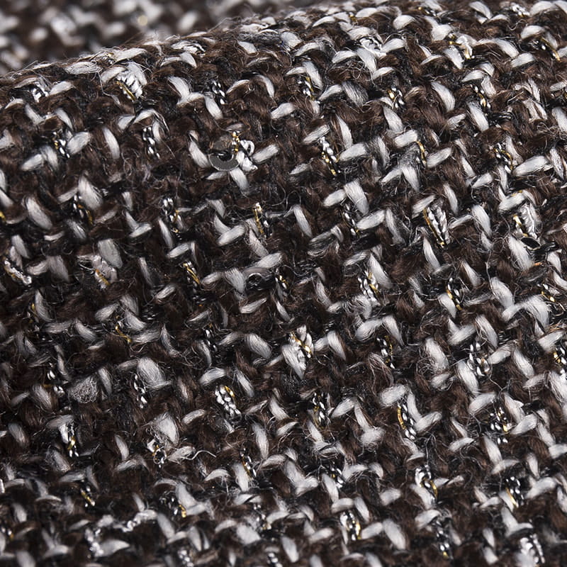 Fémes flitteres barna fekete Chanel Tweed szövet 3527