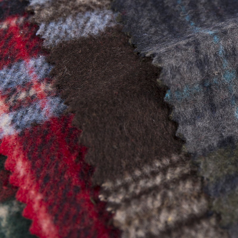Brush Plaid Check Jacquard hosszú hajú Tweed Fabric 3545