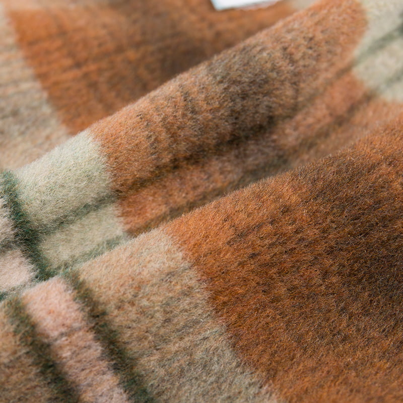 Hosszú haj, vastag Jacquard Check kockás gyapjú szövet felsőkabáthoz ZZH24009