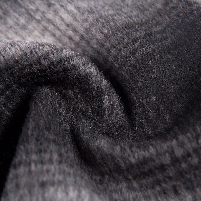 Fekete szürke kockás kefe szőtt gyapjú szövet ZZH24010