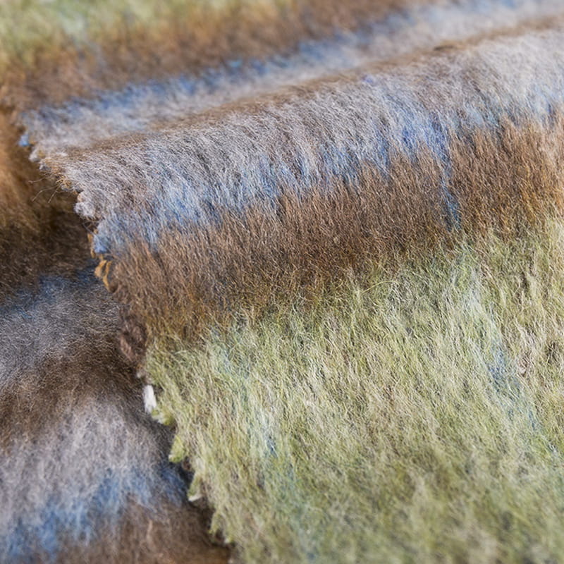 Hosszú hajú gyapjú kockás szövet 3264