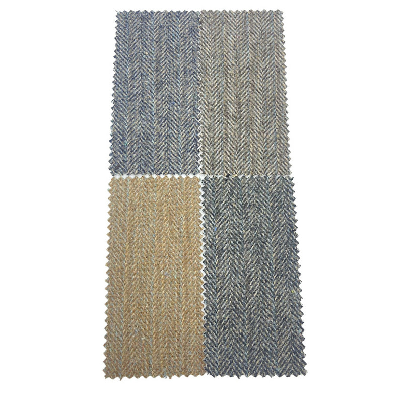 Olasz barna kék csíkos gyapjú tweed szövetek öltönyhöz 3534