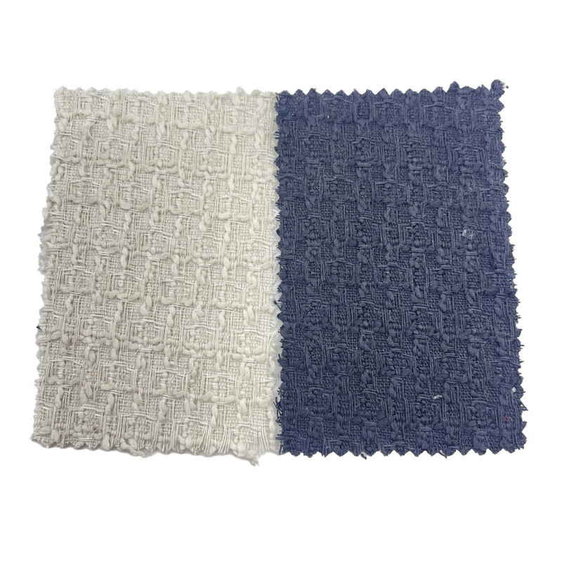 Dombornyomott fekete-fehér kockás gyapjú tweed szövet kabátokhoz 3786