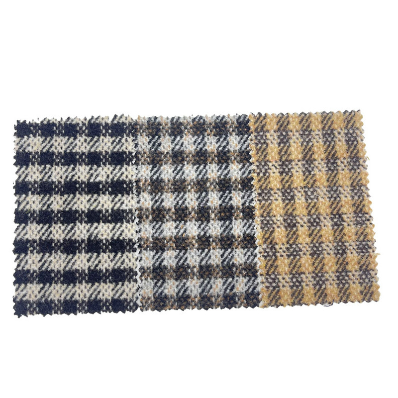 Barna Twill Checks Brush puha tapintó tweed gyapjú szövet kabátokhoz 3811