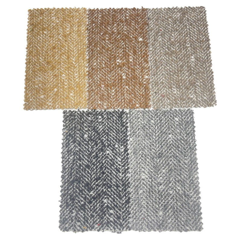 Buborék halszálkás szürke fehér gyapjú vastag tweed szövetek ruhákhoz télen 3906