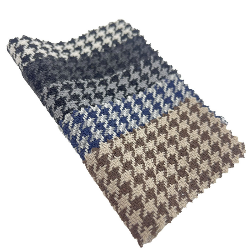Sötétszürke Houndstooth gyapjú szövet pulóverekhez 3946