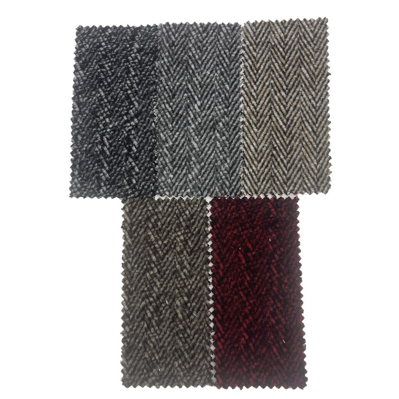 Fekete vörös gyapjú halszálkás kefe vastag tweed szövet ruhákhoz 4298
